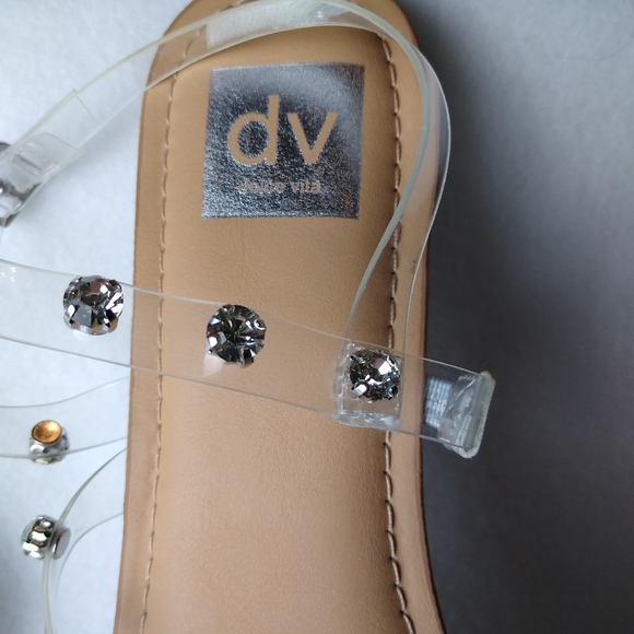 Dolce Vita Gilden Clear Rhinestone Silver Tone Buckle Sandals Size 11 EUC - Picture 4 of 4